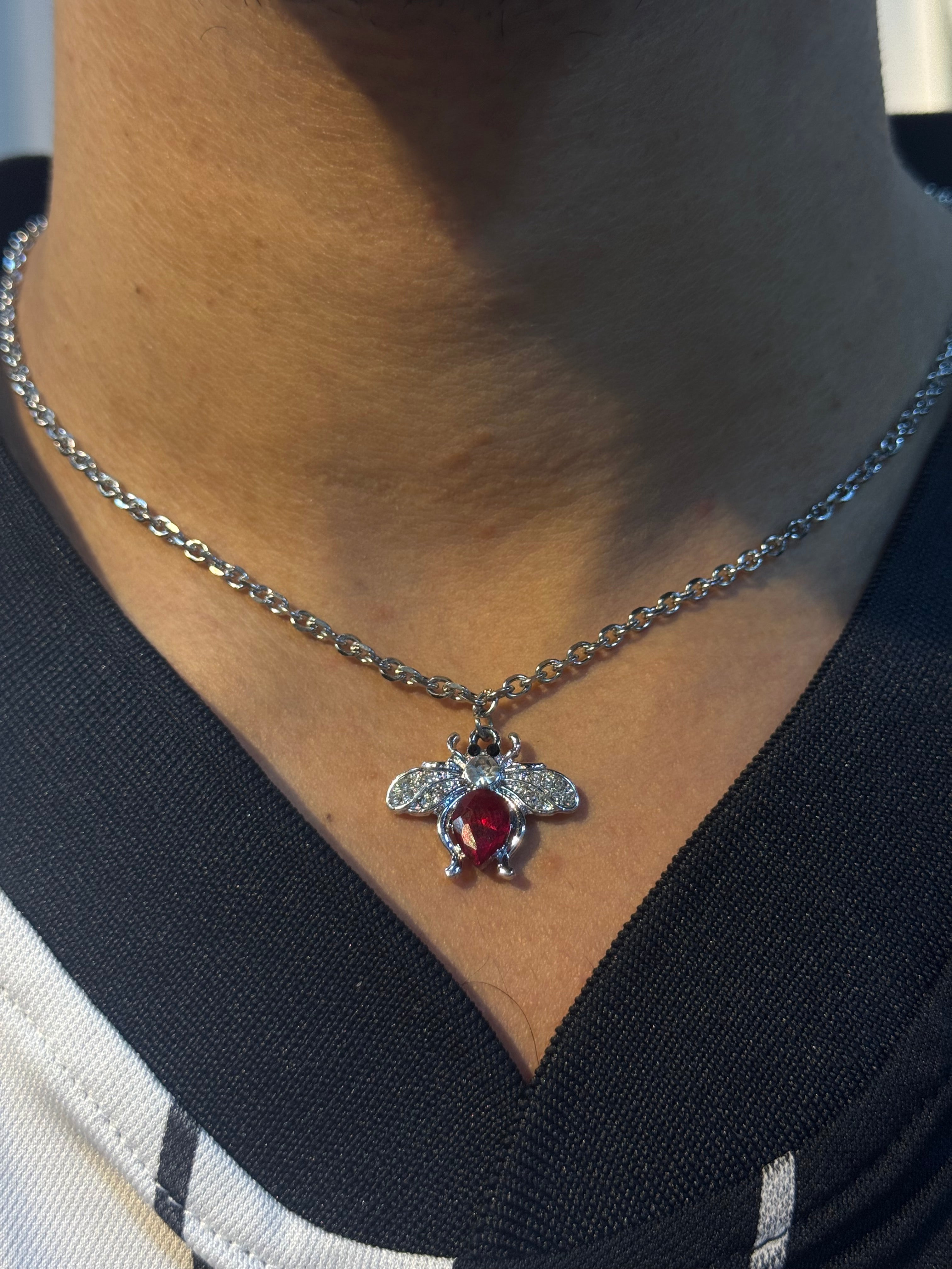 Flies with a red heart