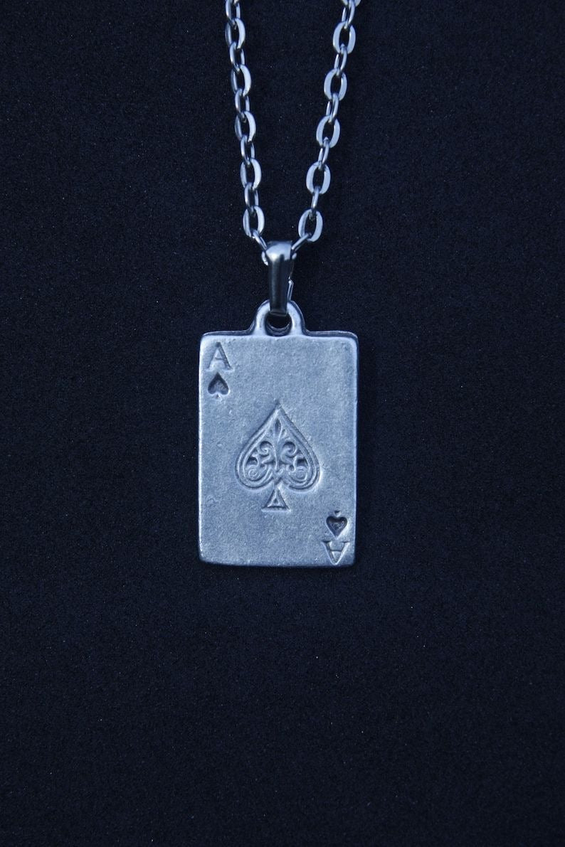 Ace of Spades necklace pure stainless