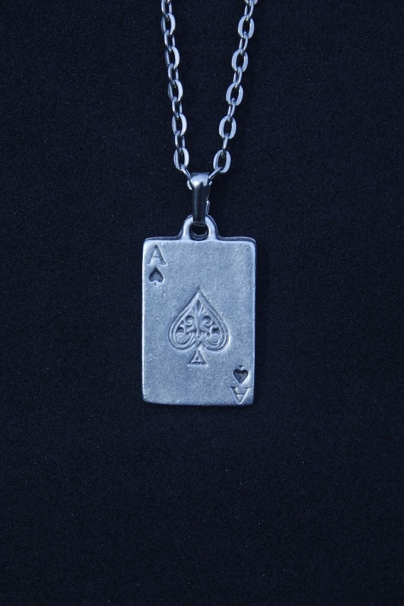 Ace of Spades necklace pure stainless