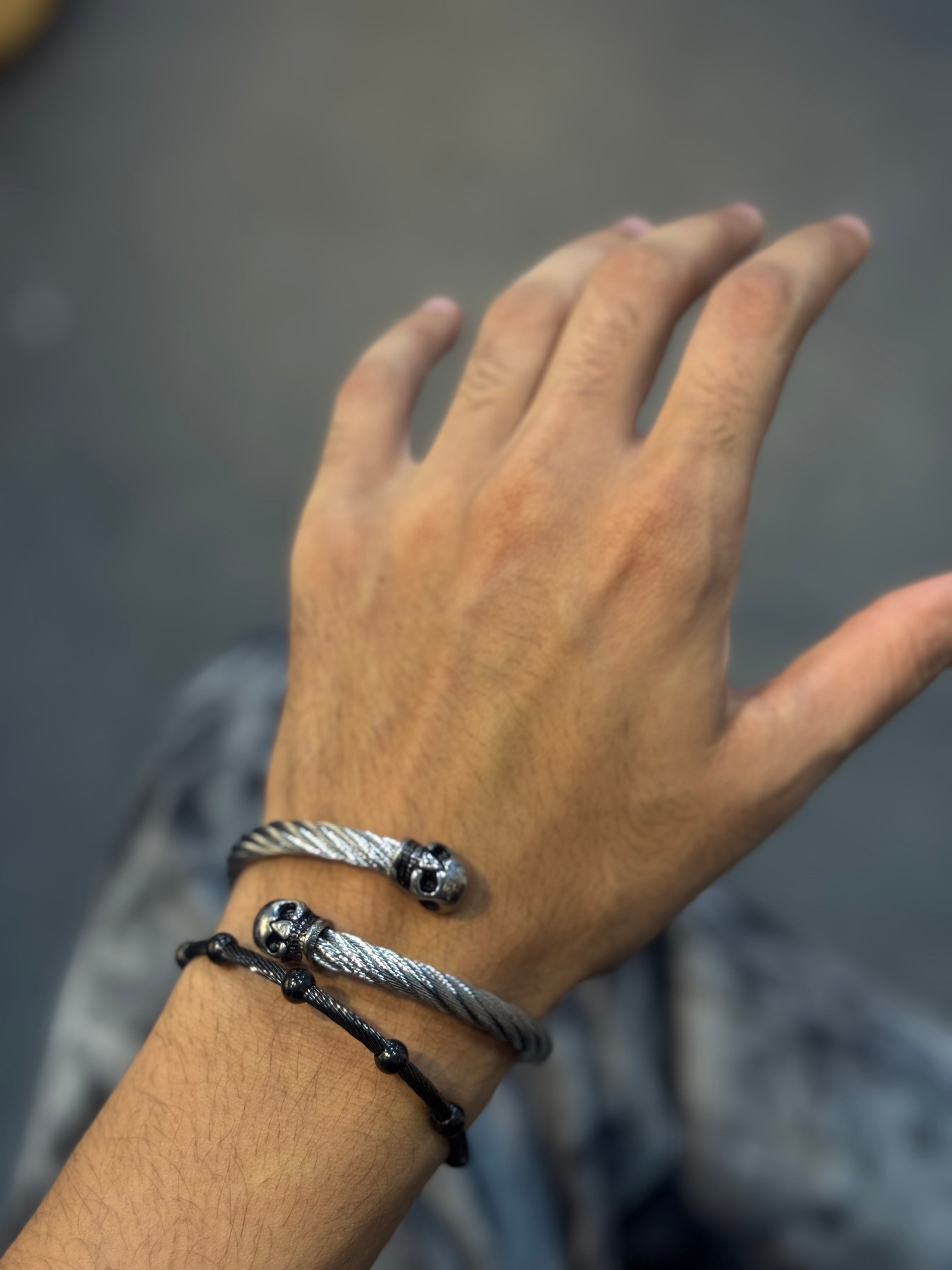 Skull and black bracelets