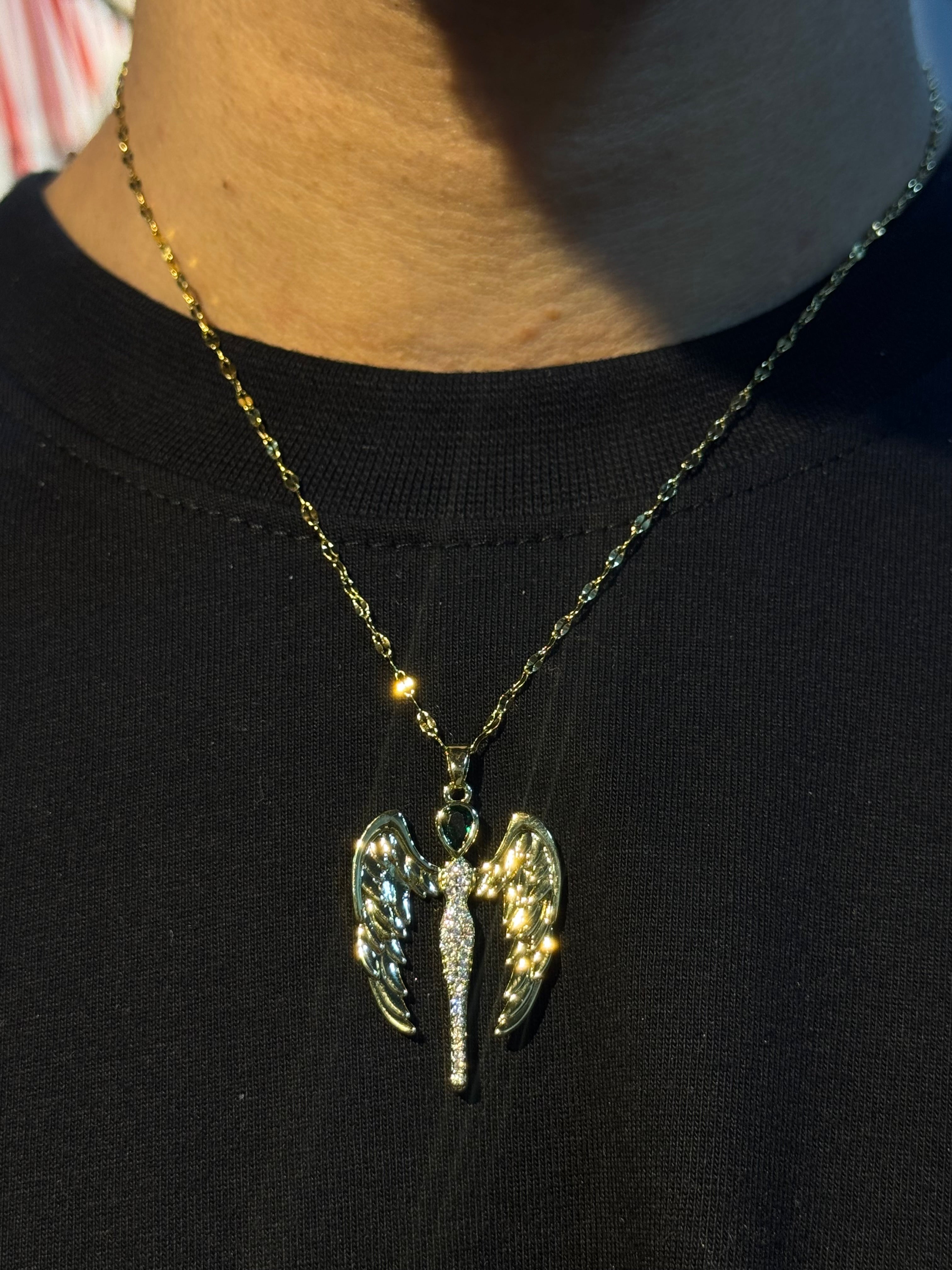 Angel gold necklace