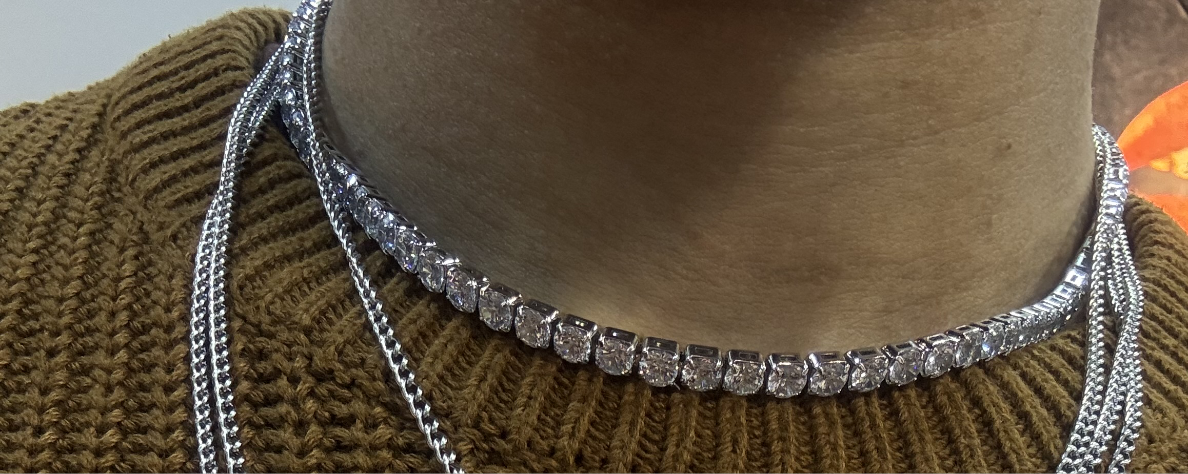 Tennis diamond necklace