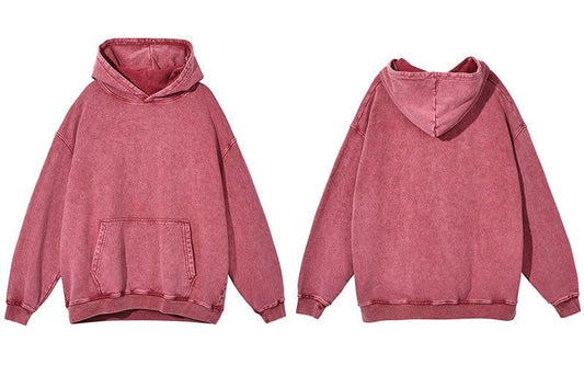 Plain pink washed hoodie