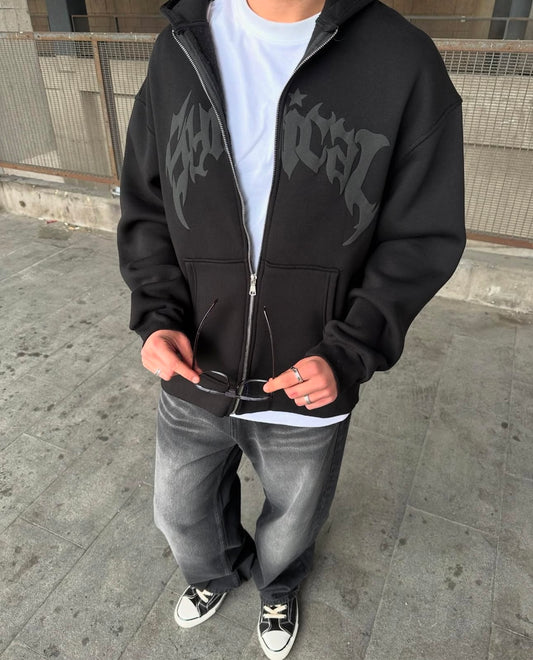 Puff zipper hoodie