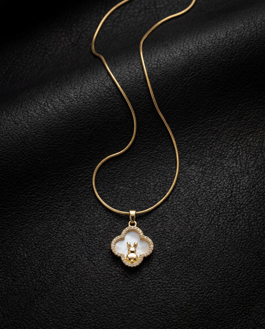 Gold rabbit necklace