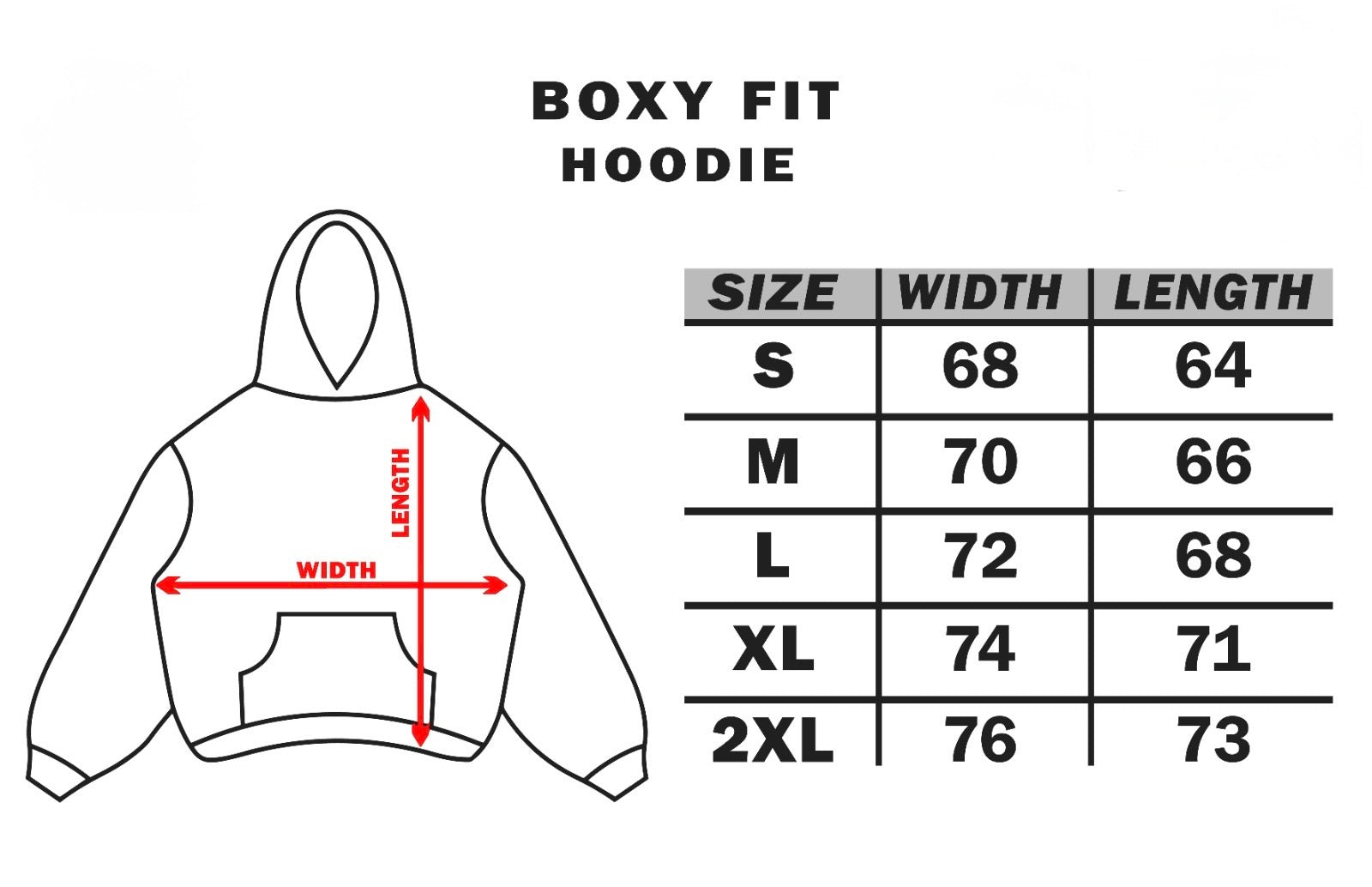 Basic Boxi hoodie fit