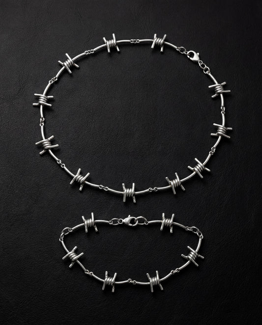 Wire necklace and bracelet
