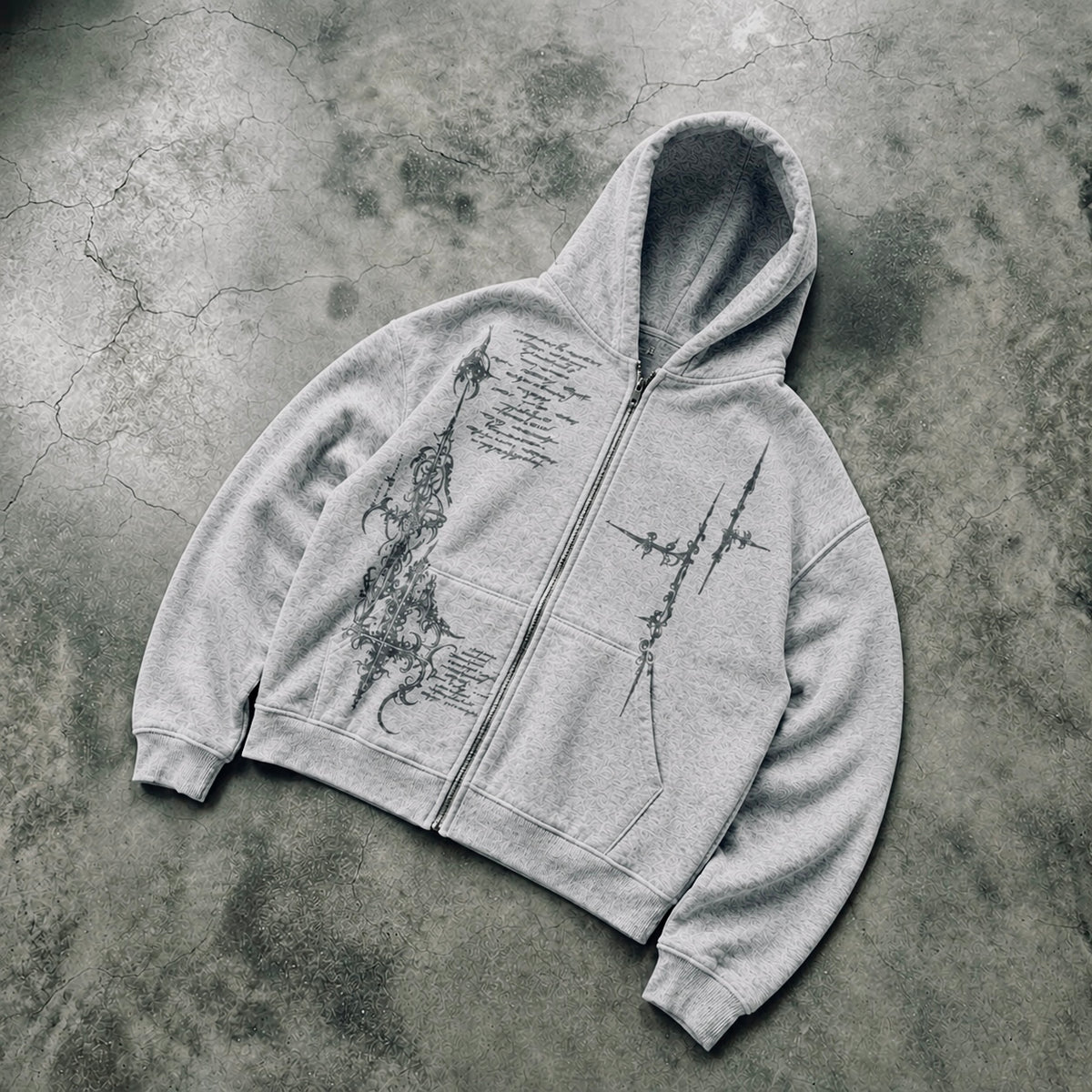 Darkness light gray Boxi zipper