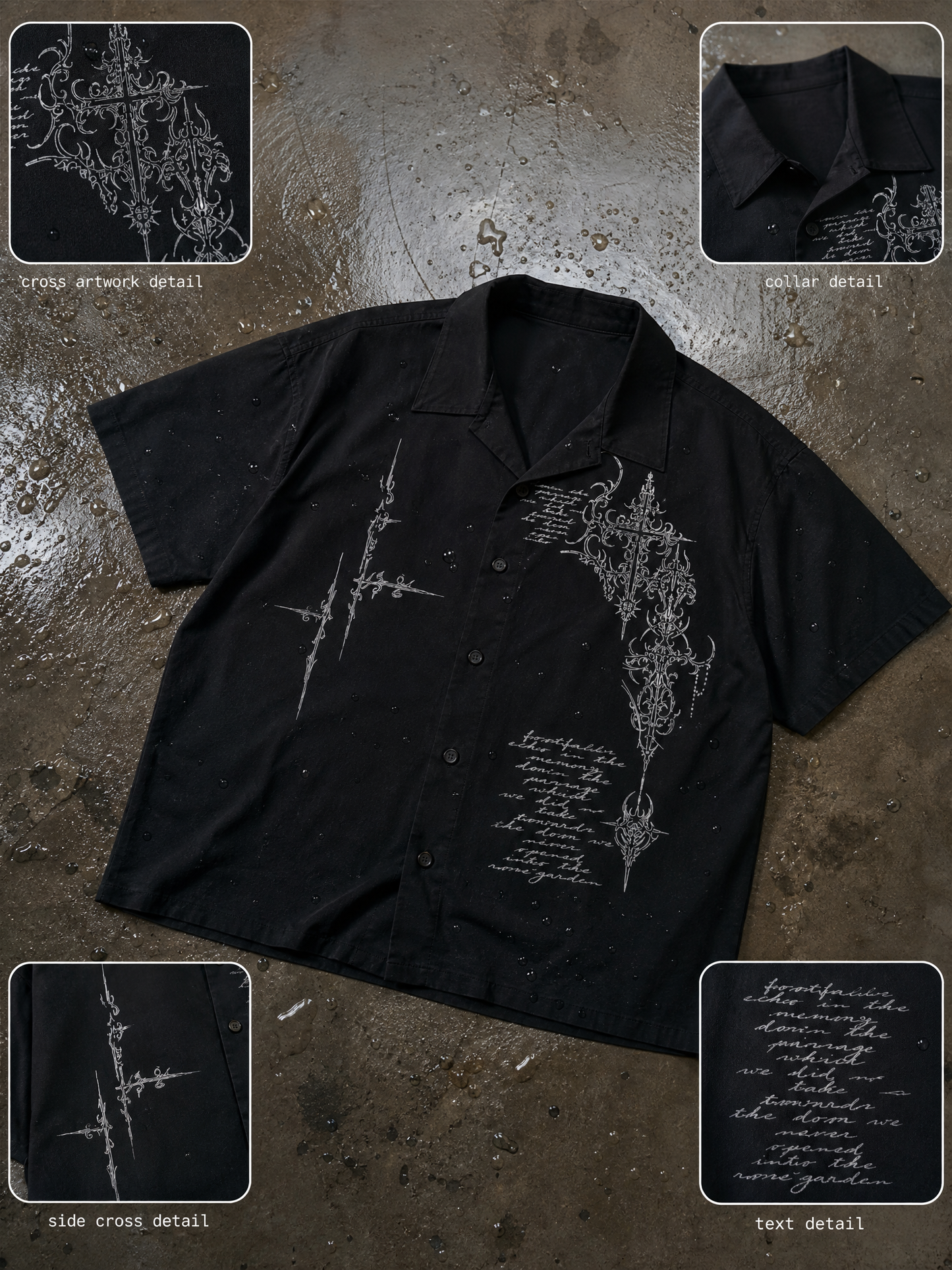 Gothic Cross Bowling Shirt