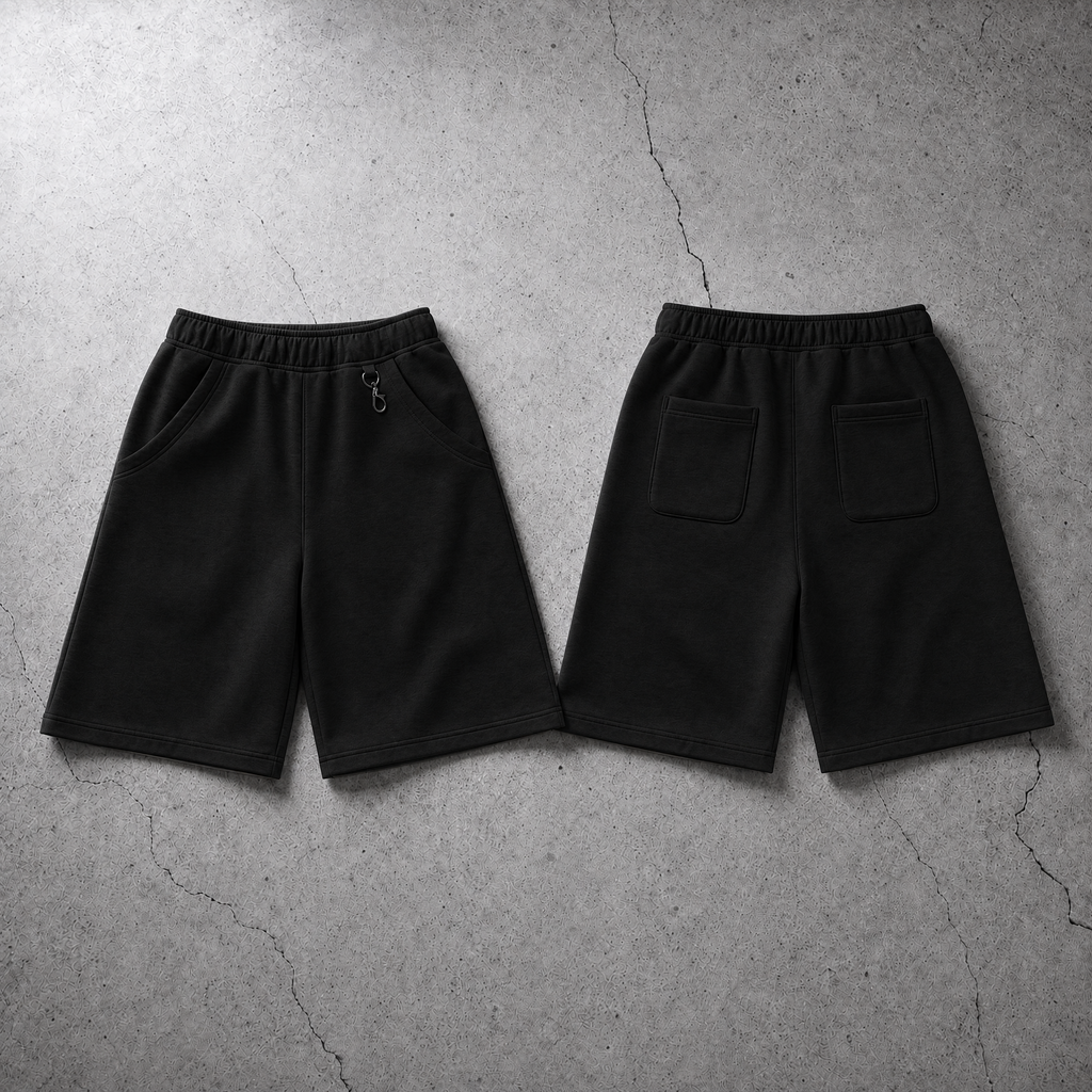 Black and light gray cozy shorts