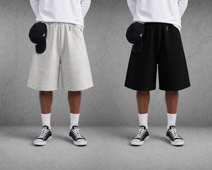 Black and light gray cozy shorts