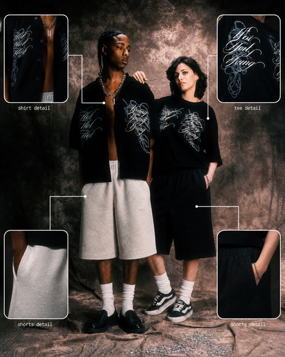 Black and light gray cozy shorts