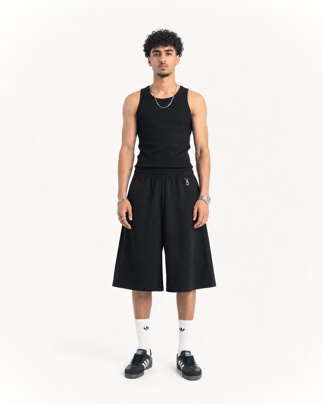 Black and light gray cozy shorts
