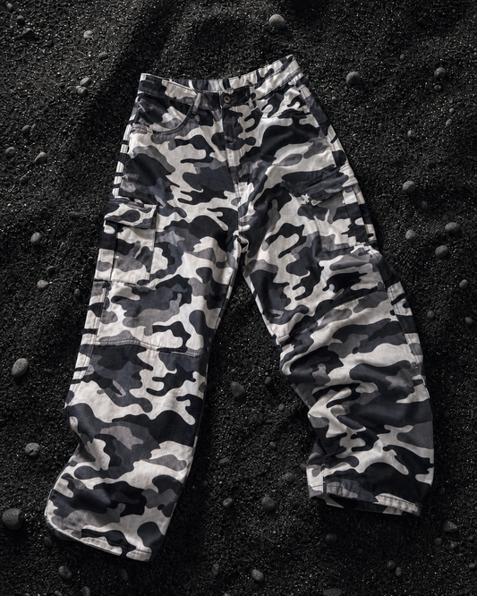 * Grey Baggy Gabardine Pants camo