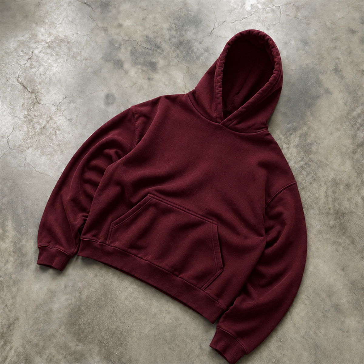 Burgundy boxi hoodie